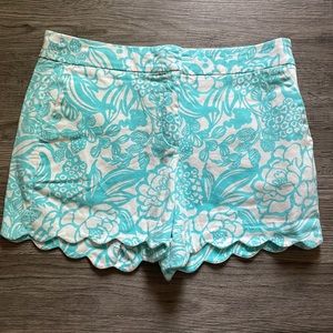 12 Talbots Women's Cotton Spandex Scallop Hem Floral Chino Shorts